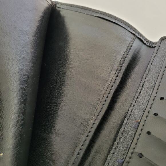 Givenchy Vintage Wallet Black Bifold Logo Large Checkbook Unisex Slim Leather - Picture 5 of 11